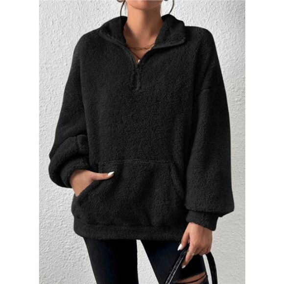 Chicgenes  Casual  Plush Comfortable soft zipper sweater - Picture 1 of 3